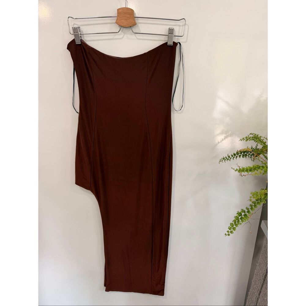 Forever 21 Strapless Midi Dress Chocolate Brown M
